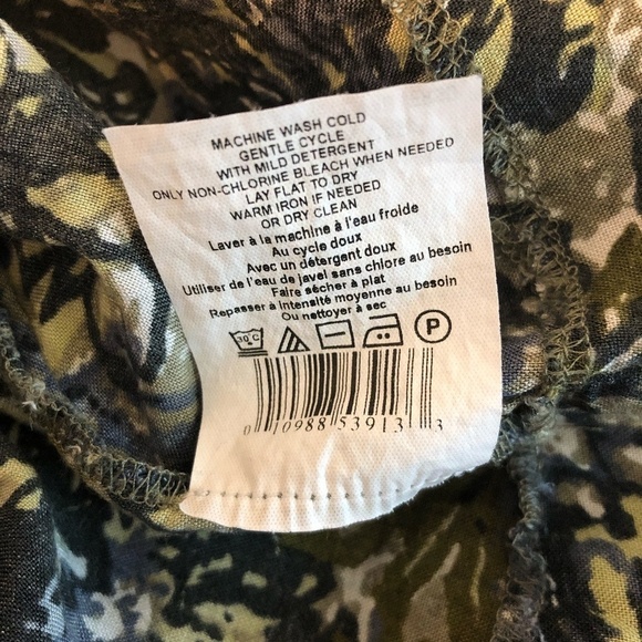 MOTHERHOOD Maternity Dress Women's Size Large Green Floral Print Ruffled V-Neck - Picture 10 of 12